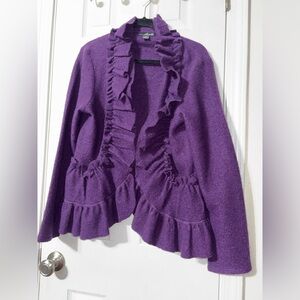 Willi Smith Purple Ruffled Blazer